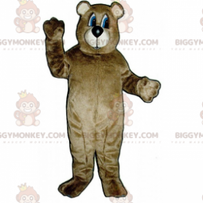 Kostium maskotki z brązowym futrem i niebieskimi oczami BIGGYMONKEY™ - Maskotka niedźwiedź - BiggyMonkey.com