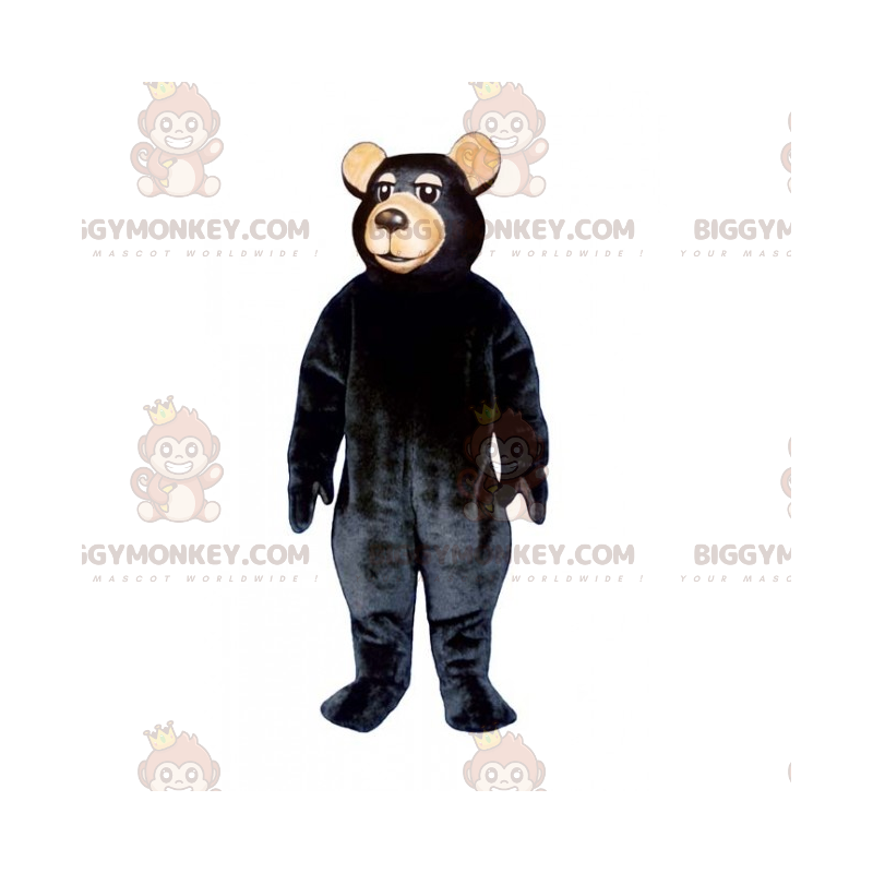 Traje de mascote de urso BIGGYMONKEY™ com cabelo preto e Traje de mascote de urso BIGGYMONKEY™ com cabelo preto e