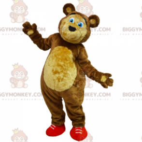Στολή μασκότ αρκούδας BIGGYMONKEY™ με μπλε μάτια και κόκκινα αθλητικά παπούτσια - Μασκότ αρκούδας - BiggyMonkey.com