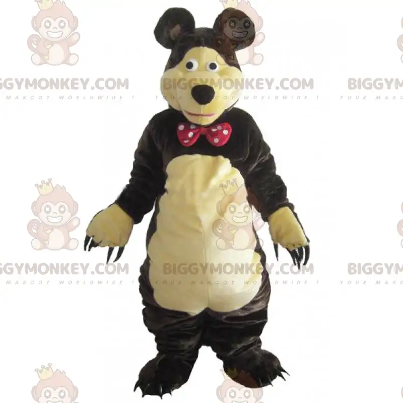 Traje de mascote de urso BIGGYMONKEY™ com gravata borboleta de Traje de mascote de urso BIGGYMONKEY™ com gravata borboleta de