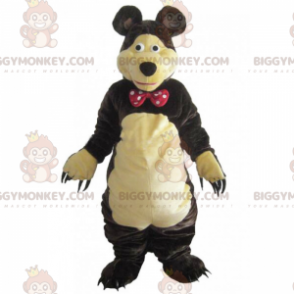 Bär BIGGYMONKEY™ Maskottchenkostüm mit gepunkteter Fliege -