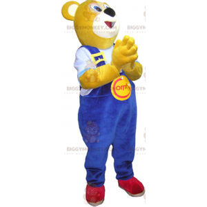 Traje de mascote Bear BIGGYMONKEY™ com macacão azul –