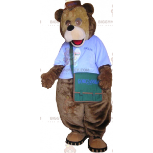 Bear BIGGYMONKEY™ Mascot Costume with Outfit and Sling Bag -