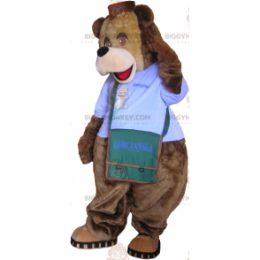 Bjørn BIGGYMONKEY™ maskotkostume med outfit og slyngetaske - Bjørn maskot - BIGGYMONKEY_017294 - BiggyMonkey.com