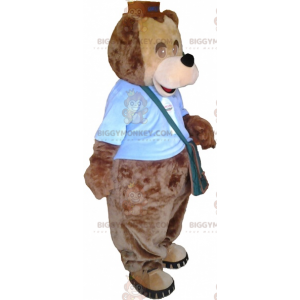 Costume de mascotte BIGGYMONKEY™ d'ours avec tenue et sac en bandoulière - Mascotte d'ours - BiggyMonkey.com