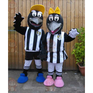 2 BIGGYMONKEY™s maskot svarta kråkor i sportkläder -