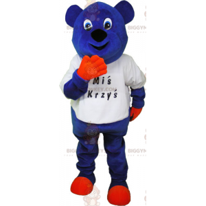 Traje de mascote de camiseta de urso azul BIGGYMONKEY™ –