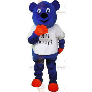 Στολή μασκότ BIGGYMONKEY™ Blue Bear T-shirt - Μασκότ αρκούδας - BIGGYMONKEY_017303 - BiggyMonkey.com