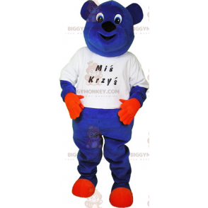 Traje de mascote de camiseta de urso azul BIGGYMONKEY™ –