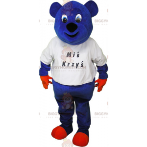 Στολή μασκότ BIGGYMONKEY™ Blue Bear T-shirt - Μασκότ αρκούδας - BIGGYMONKEY_017303 - BiggyMonkey.com