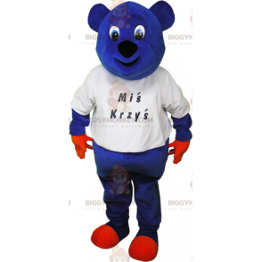 Στολή μασκότ BIGGYMONKEY™ Blue Bear T-shirt - Μασκότ αρκούδας - BIGGYMONKEY_017303 - BiggyMonkey.com