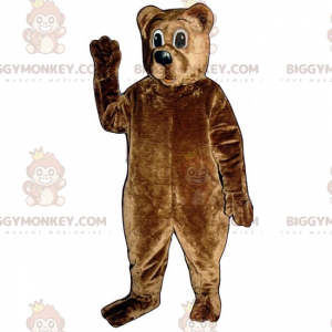 Fantasia de mascote BIGGYMONKEY™ de urso pardo de olhos grandes