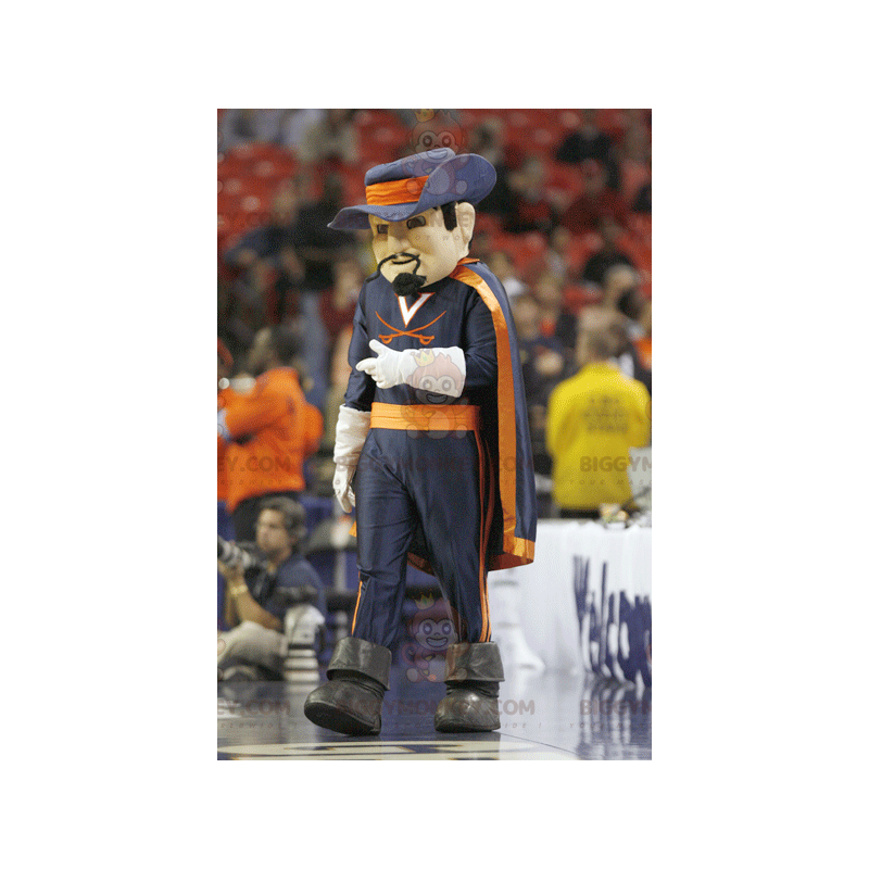Blue and Orange Musketeer BIGGYMONKEY™ Mascot Costume - Blue and Orange Musketeer BIGGYMONKEY™ Mascot Costume -