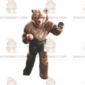 Traje de mascote BIGGYMONKEY™ Urso pardo Traje de futebol