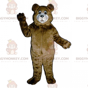 Στολή μασκότ BIGGYMONKEY™ καφέ αρκούδας και λευκού ρύγχους -