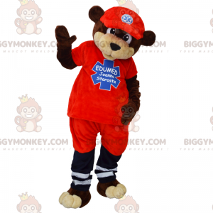 Kostým medvěda BIGGYMONKEY™ v kostýmu pro zdravotníky –