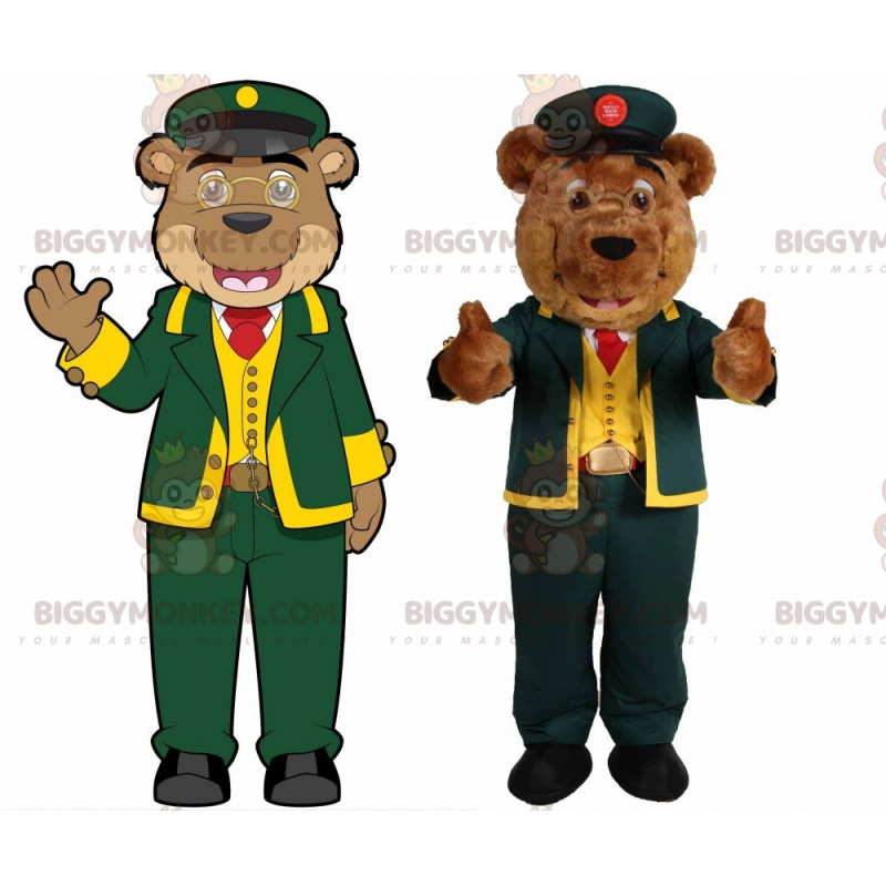 Costume de mascotte BIGGYMONKEY™ d'ours en tenue de contrôleur