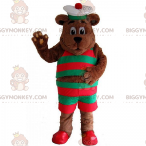 Traje de mascote de urso BIGGYMONKEY™ com roupa de marinheiro –