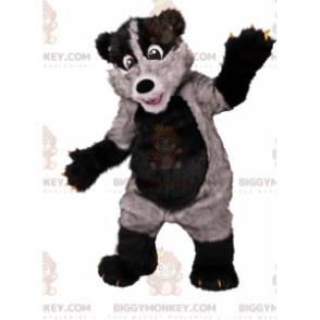 Traje de mascote BIGGYMONKEY™ Urso Cinzento e Preto –