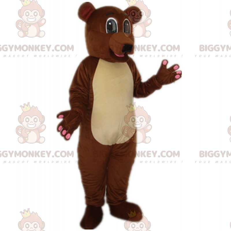Brown Bear Light Belly BIGGYMONKEY™ Maskottchen-Kostüm - Bärenmaskottchen - BIGGYMONKEY_017330 - BiggyMonkey.com