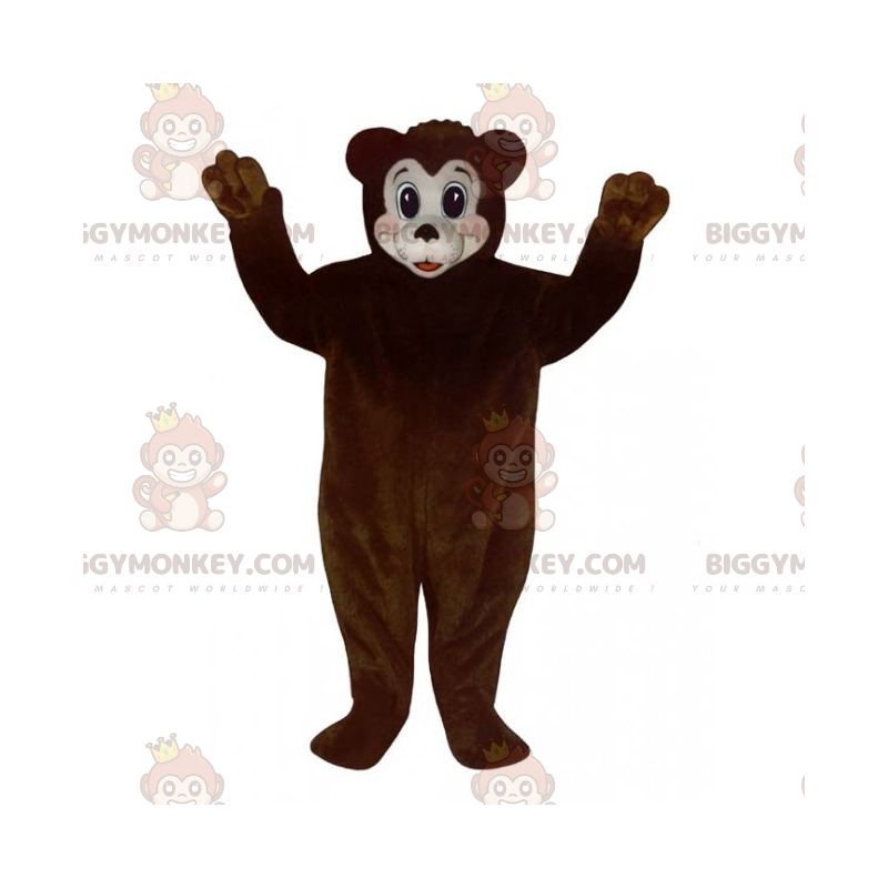 Disfraz de mascota BIGGYMONKEY™ de cara blanca de oso pardo - Disfraz de mascota BIGGYMONKEY™ de cara blanca de oso pardo -