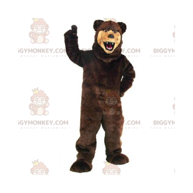 Beige mundkurvsbjørn BIGGYMONKEY™ maskotkostume -