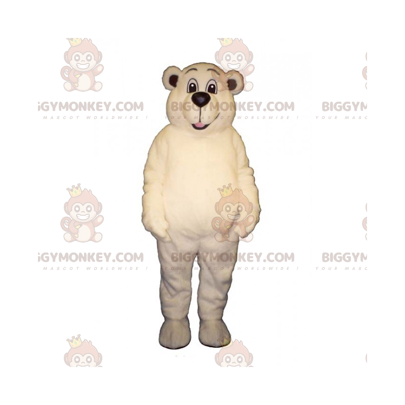 Costume da mascotte sorridente dell'orso polare BIGGYMONKEY™ - Costume da mascotte sorridente dell'orso polare BIGGYMONKEY™ -