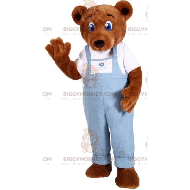 Αξιολάτρευτη στολή μασκότ αρκούδας BIGGYMONKEY™ Blue Eyes - Αξιολάτρευτη στολή μασκότ αρκούδας BIGGYMONKEY™ Blue Eyes -