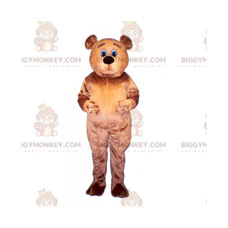 Costume de mascotte BIGGYMONKEY™ d'ourson aux yeux bleus et Costume de mascotte BIGGYMONKEY™ d'ourson aux yeux bleus et