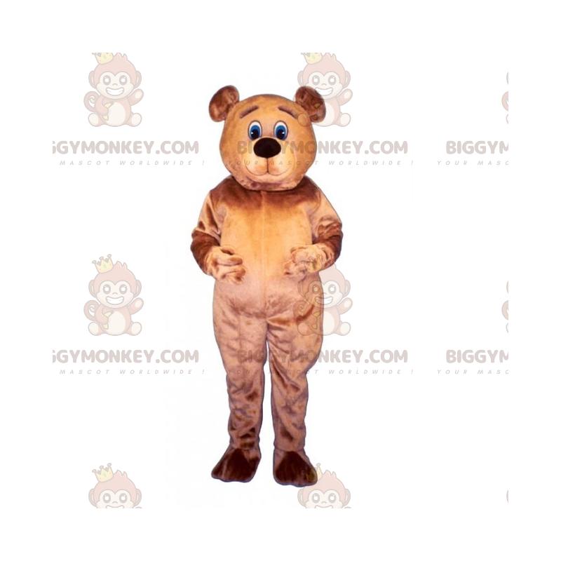 Traje de mascote de urso BIGGYMONKEY™ com olhos azuis e pele
