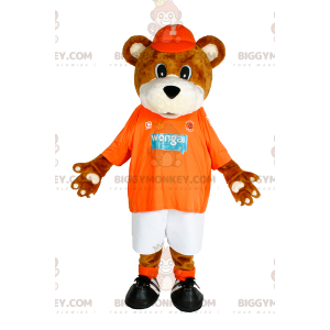 Bear BIGGYMONKEY™ Mascot Costume with Cap and Sportswear -