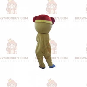 BIGGYMONKEY™-mascottekostuum met rode en blauwe sjaal -