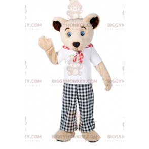 Beer BIGGYMONKEY™ mascottekostuum met geruite broek -