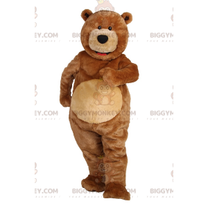 Traje de mascote de urso BIGGYMONKEY™ com pequenos olhos roxos