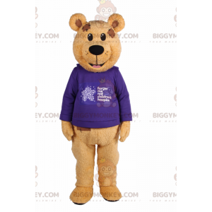 Traje de mascote Bear BIGGYMONKEY™ com suéter roxo –