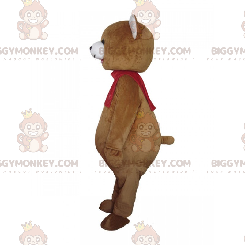 BIGGYMONKEY™ Bjørnemaskotkostume med rødt tørklæde - BIGGYMONKEY™ Bjørnemaskotkostume med rødt tørklæde -
