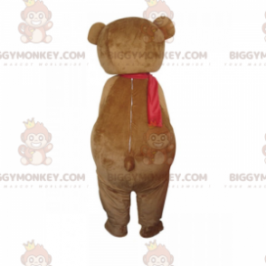 Disfraz de mascota de oso BIGGYMONKEY™ con bufanda roja -
