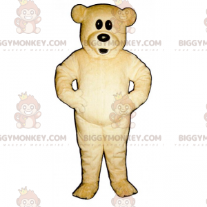 Traje de mascote de urso bege de olhos grandes BIGGYMONKEY™ –