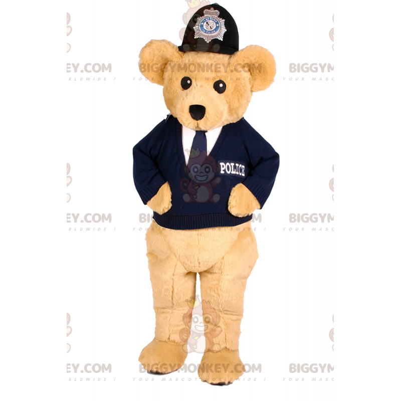 Fantasia de mascote BIGGYMONKEY™ filhote bege com roupa de Fantasia de mascote BIGGYMONKEY™ filhote bege com roupa de