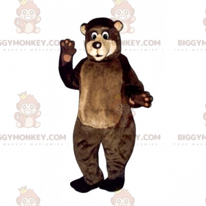 Traje de mascote BIGGYMONKEY™ filhote de urso marrom com rosto
