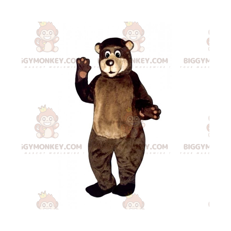 BIGGYMONKEY™ Mascot Costume Brown Bear Cub with Beige Face -