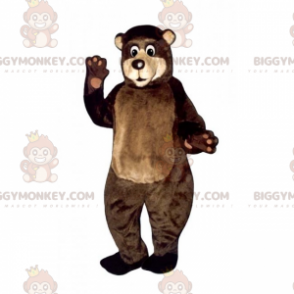 BIGGYMONKEY™ Maskotdräkt Brun björnunge med beige ansikte -