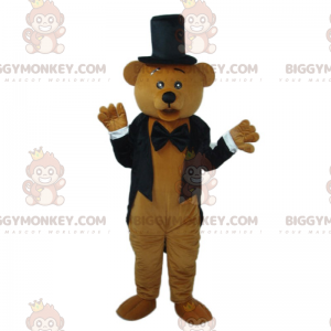 Traje de mascote de urso BIGGYMONKEY™ com vestido de gala –