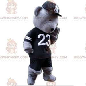 Disfraz de mascota de oso BIGGYMONKEY™ con atuendo de jugador