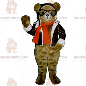 BIGGYMONKEY™ bjørnemaskotkostume i pilotoutfit - Biggymonkey.com