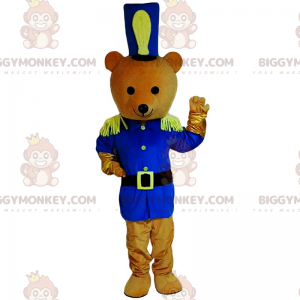 BIGGYMONKEY™ bæremaskotkostyme i blått soldatantrekk - Bjørn maskot - BIGGYMONKEY_017393 - BiggyMonkey.com