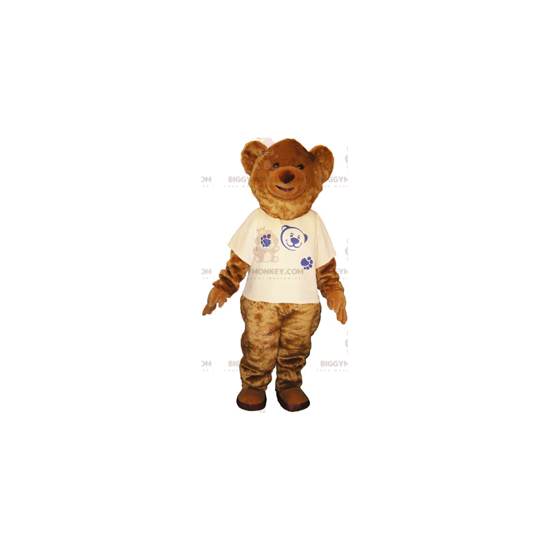 Brun bjørnunge BIGGYMONKEY™ maskotkostume med t-shirt - Brun bjørnunge BIGGYMONKEY™ maskotkostume med t-shirt -