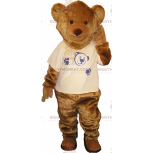 Bruine berenjong BIGGYMONKEY™ mascottekostuum met T-shirt -