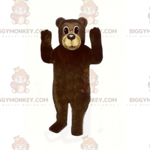 BIGGYMONKEY™ Maskottchen-Kostüm Braunes Jungtier und beige Nase