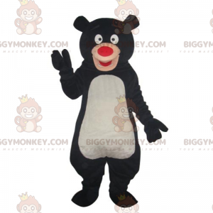 BIGGYMONKEY™ Red Nosed Black Bear Cub maskotti puku -